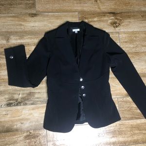 Cache tailored jacket with back corset.